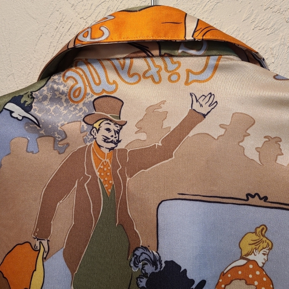 Vintage 70s Sears Jr. Toulouse-Lautrec Moulin Rouge Shirt - Picture 9 of 13